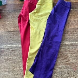 Primary Colorful Kids Leggings Set - Scarlet, Lemon, Violet